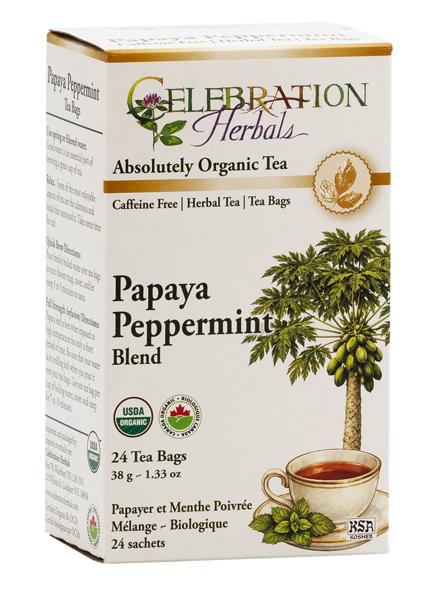 Celebration Herbals Organic Papaya Peppermint Blend Tea – 24 Tea Bags