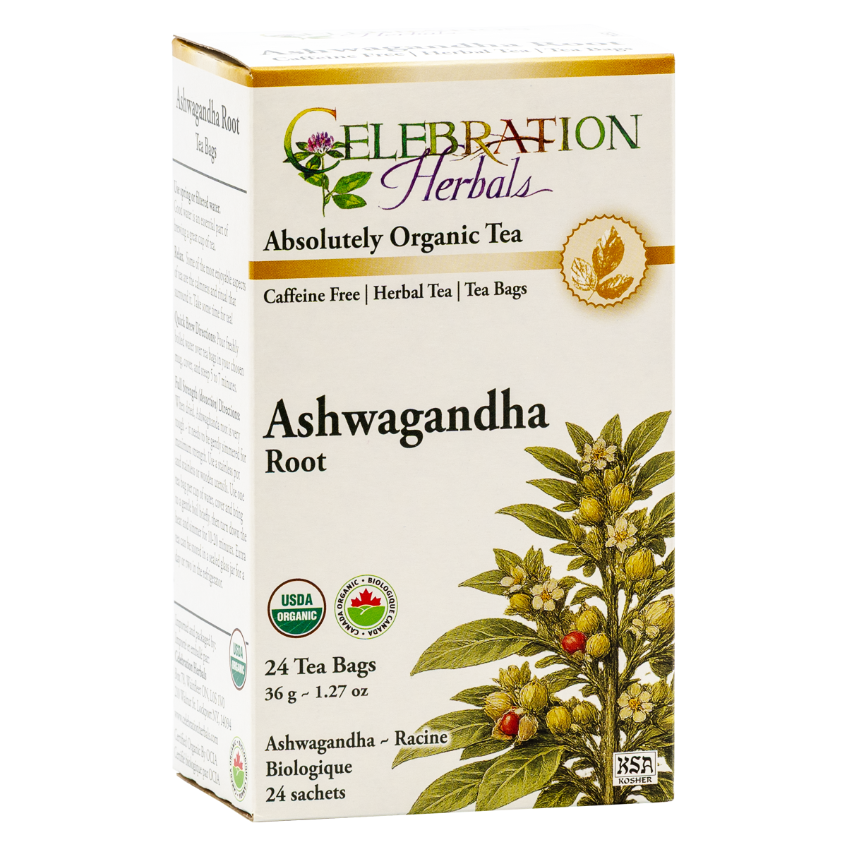 Celebration Herbals Organic Ashwagandha Root Tea – 24 Tea Bags
