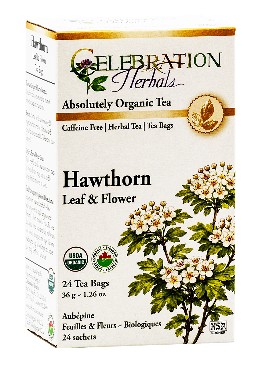 Celebration Herbals Organic Hawthorn Leaf & Flower Tea – 24 Tea Bags