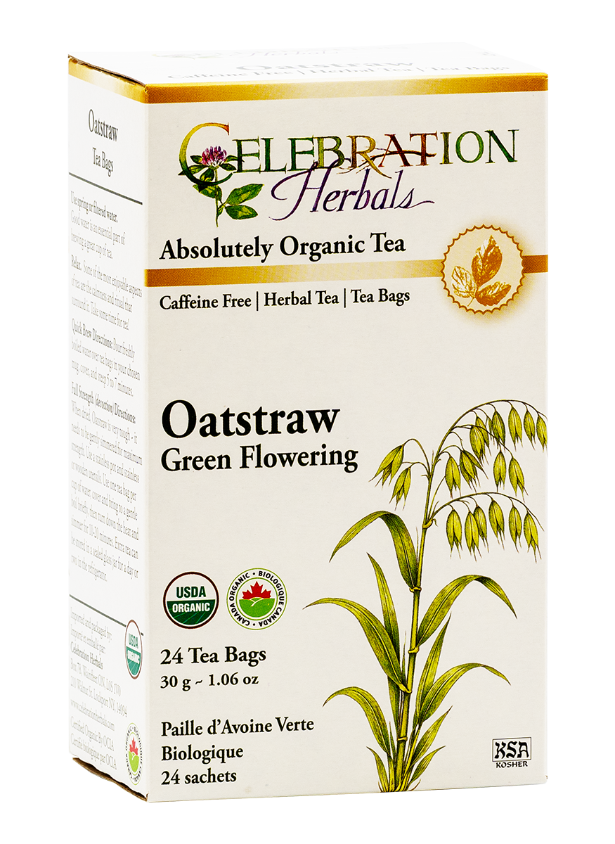 Celebration Herbals Organic Oatstraw Green Flowering Tea – 24 Tea Bags