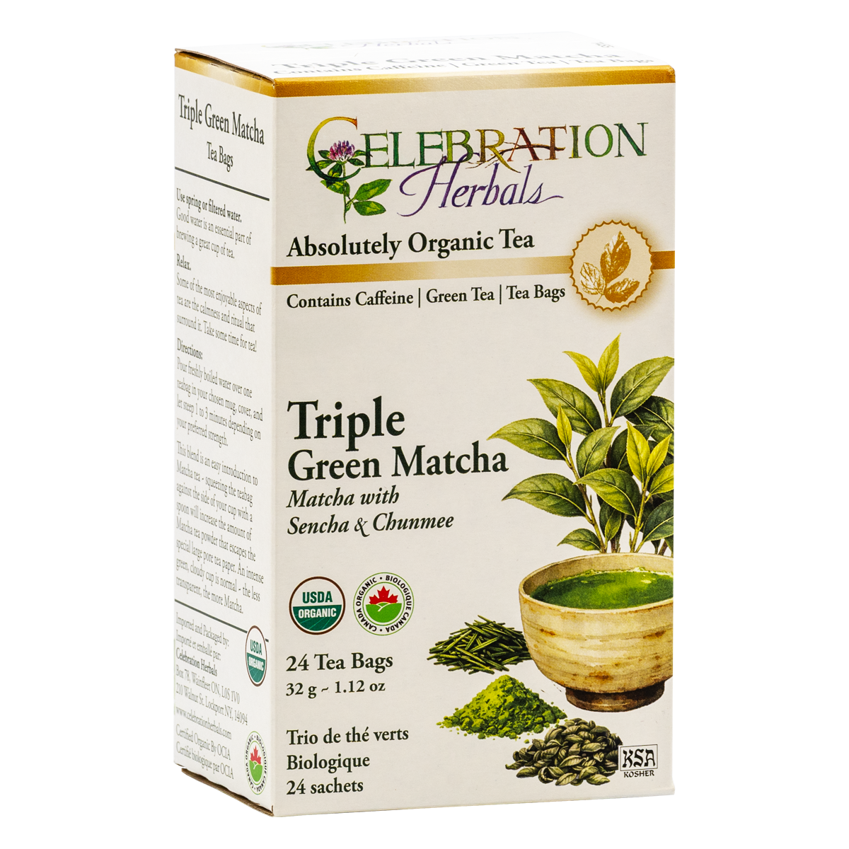 Celebration Herbals Organic Triple Green Matcha Tea – 24 Tea Bags