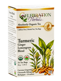 Celebration Herbals Organic Turmeric Ginger Lemongrass Blend Tea – 24 Tea Bags