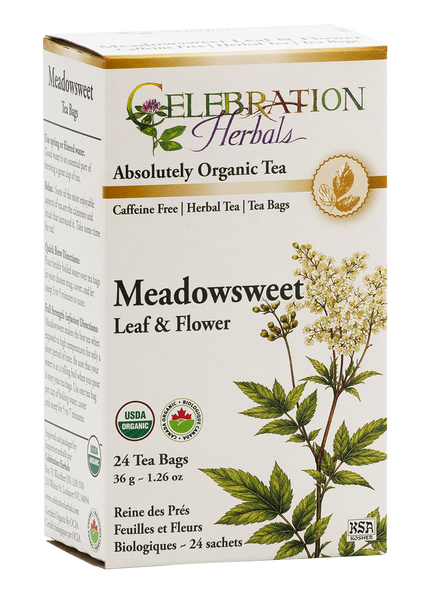 Celebration Herbals Organic Meadowsweet Leaf & Flower Tea – 24 Tea Bags