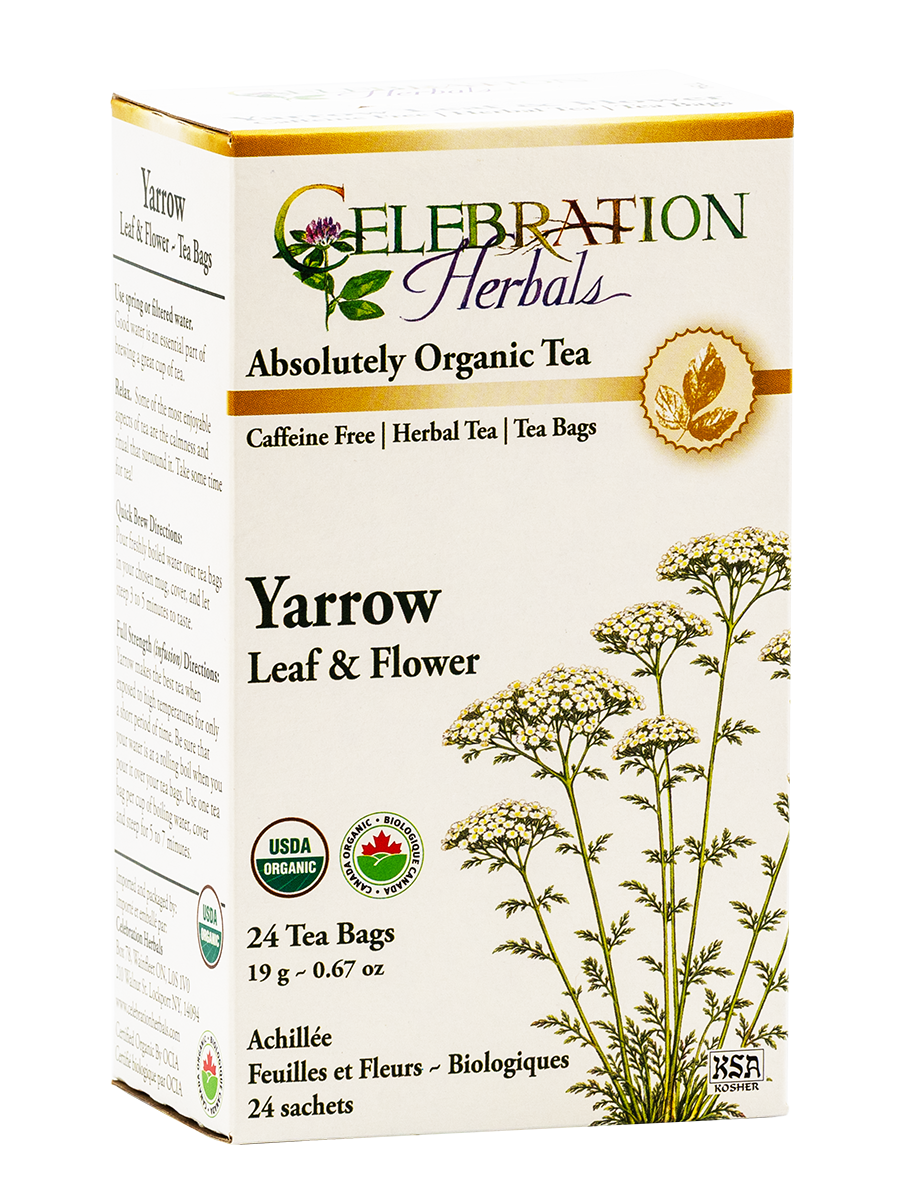 Celebration Herbals Organic Yarrow Leaf & Flower Tea – 24 Tea Bags