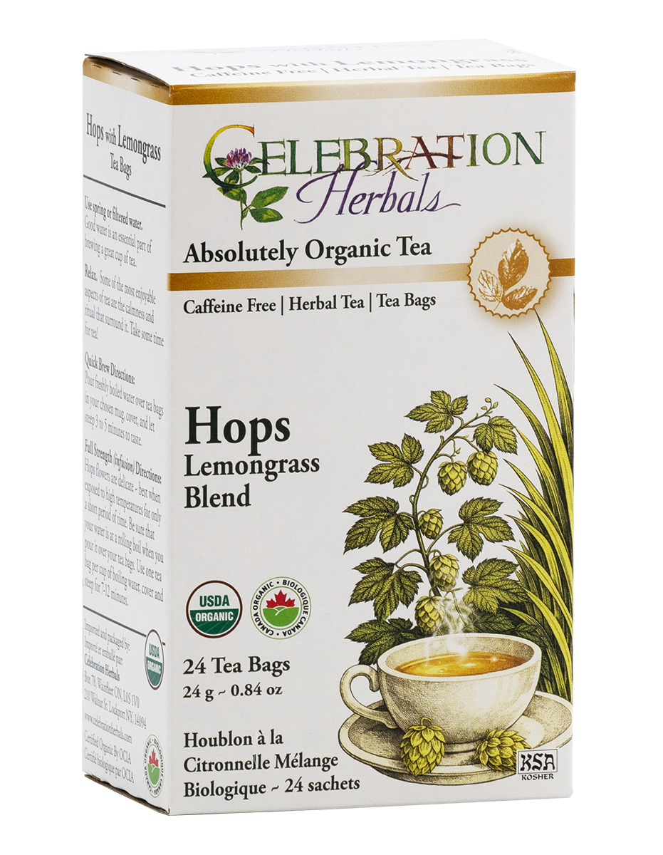 Celebration Herbals Organic Hops Lemongrass Blend Tea – 24 Tea Bags