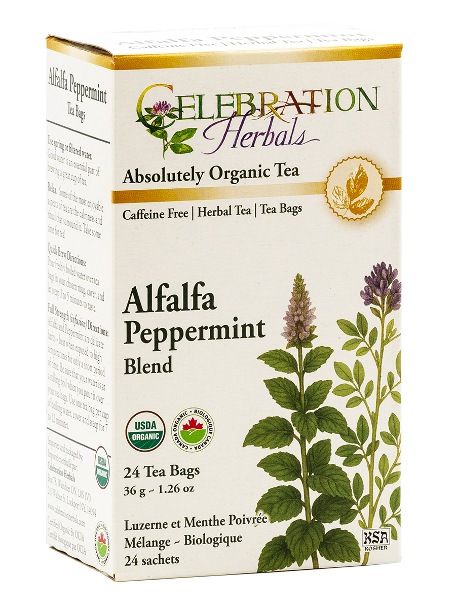 Celebration Herbals Organic Alfalfa Peppermint Blend Tea – 24 Tea Bags