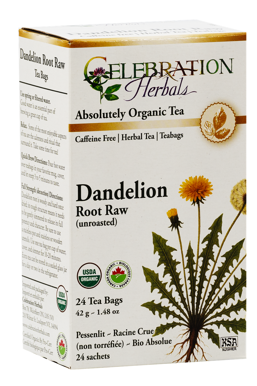 Celebration Herbals Organic Dandelion Root Raw Tea – 24 Tea Bags