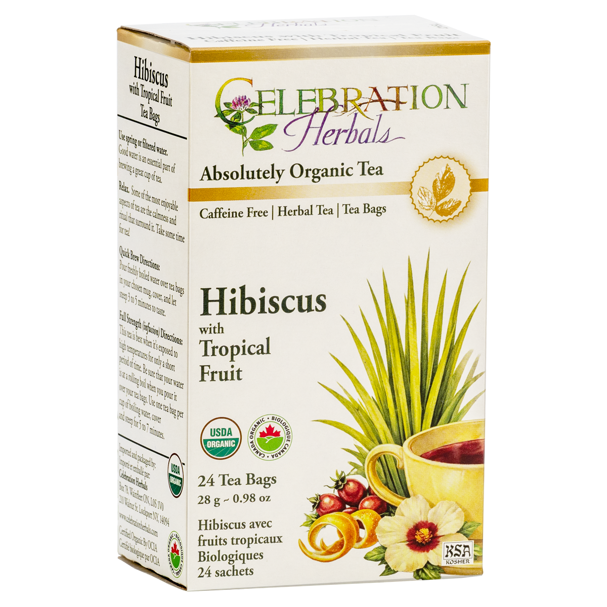 Celebration Herbals Organic Hibiscus with Tropical Fruit Tea – 24 Tea Bags