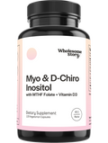Wholesome Story Myo and D-Chiro Inositol with MTHF Folate and Vitamin D3 120 capsules front label