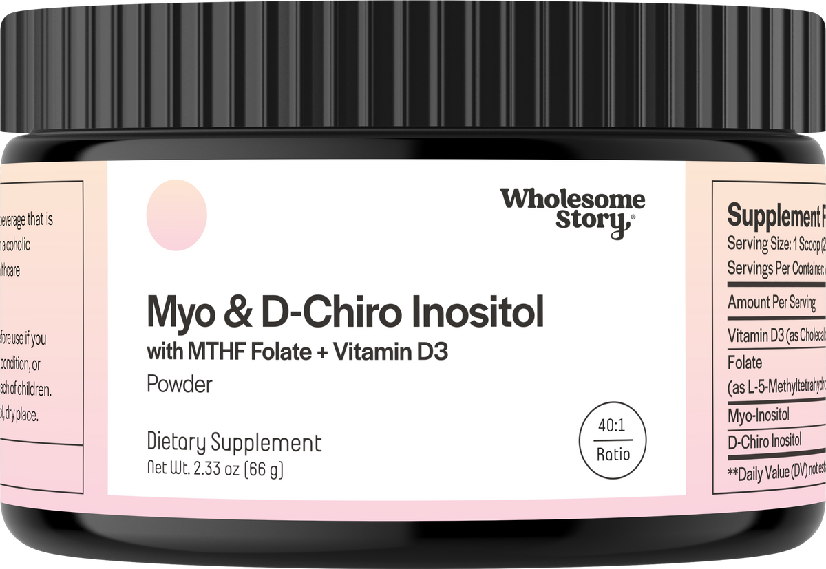 Wholesome Story Myo and D-Chiro Inositol with MTHF Folate and Vitamin D3 powder front label
