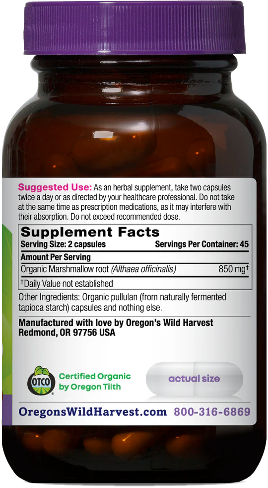 Oregon's Wild Harvest Marshmallow Root 90 Capsules