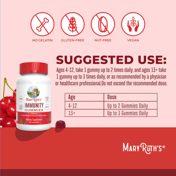 MaryRuth's Immunity Gummies Cherry 90 ct