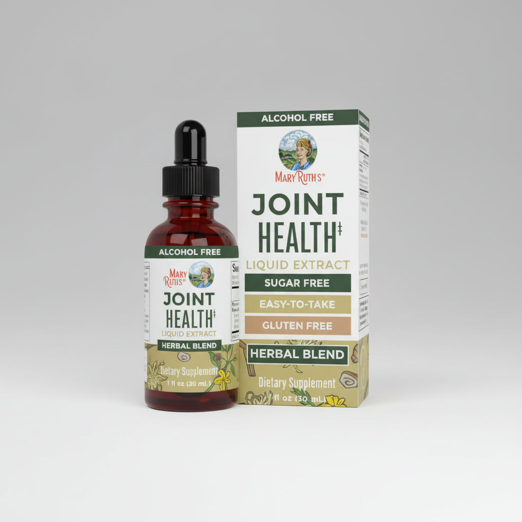 Mary Ruth's Joint Health Liquid Extract bottle and packaging on a white background