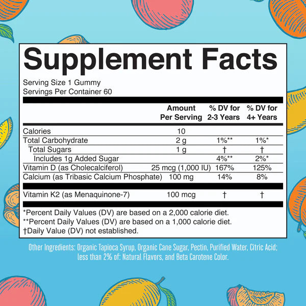 MaryRuth's K2 + D3 Calcium Gummies 60 ct