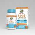 Mary Ruth's K2 + D3 Calcium Gummies bottle and packaging on a white background