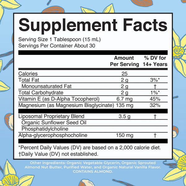 Supplement facts label on a colorful background