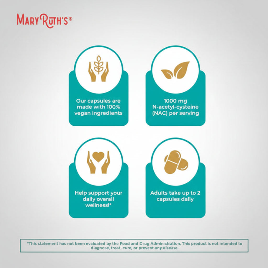 Man in scrubs with Mary Ruth's supplement information on a light blue background