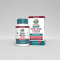 Mary Ruth's Organic Hair, Skin, & Nails Gummies bottle and packaging on a white background