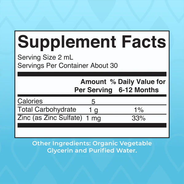 Supplement facts label on a blue geometric patterned background