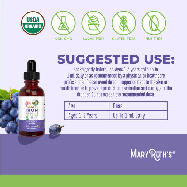 MaryRuth's Organic Toddler Iron Liquid Drops 2 oz