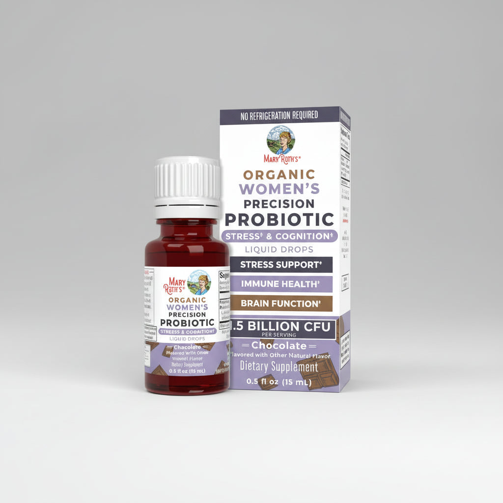 Mary Ruth's Organic Women's Precision Probiotic bottle and packaging on a white background