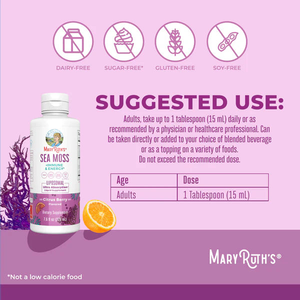MaryRuth's Sea Moss + Immune & Energy Liposomal 7.6 oz