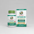 Mary Ruth's Supergreens Gummies packaging with bottle and box on a white background