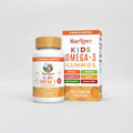 Mary Ruth's Kids Omega-3 Gummies supplement bottle and packaging on a white background