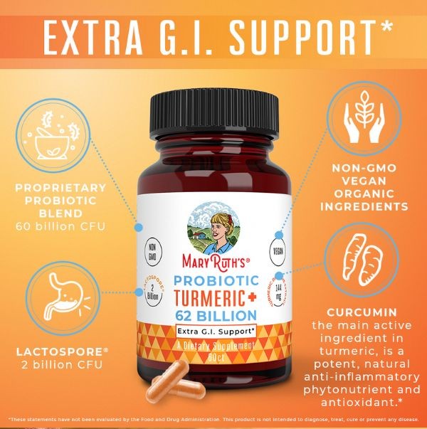 MaryRuth's Probiotic Turmeric+ 60 ct