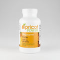 Bottle of Apricot Power Megazyme Forte supplement on a white background