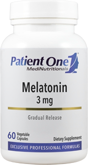 Patient One Melatonin 3 mg Gradual Release 60 Capsules - front product image