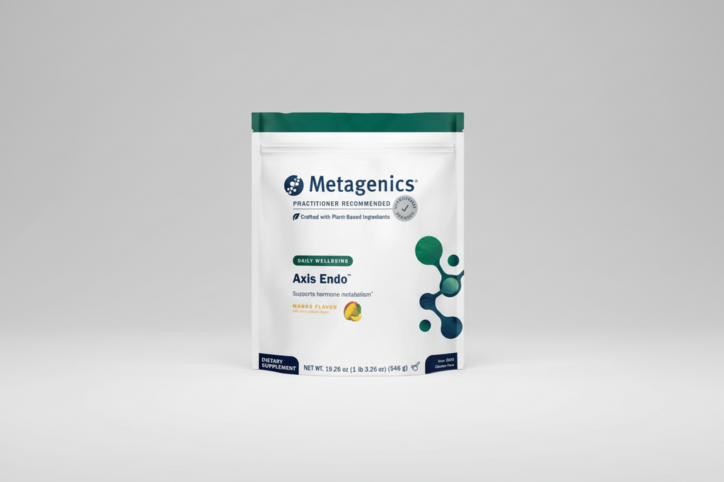 Metagenics Axis Endo dietary supplement package on a white background