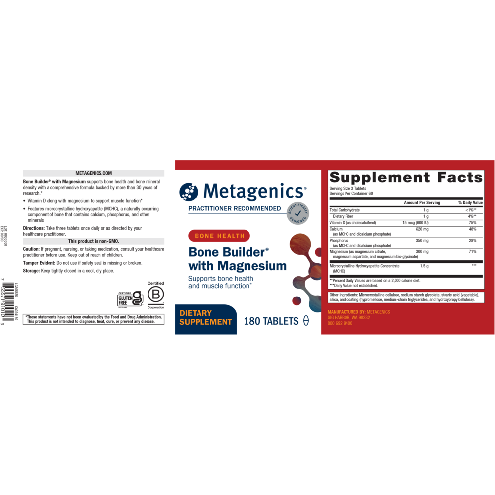Metagenics Bone Builder with Magnesium supplement packaging on a white background