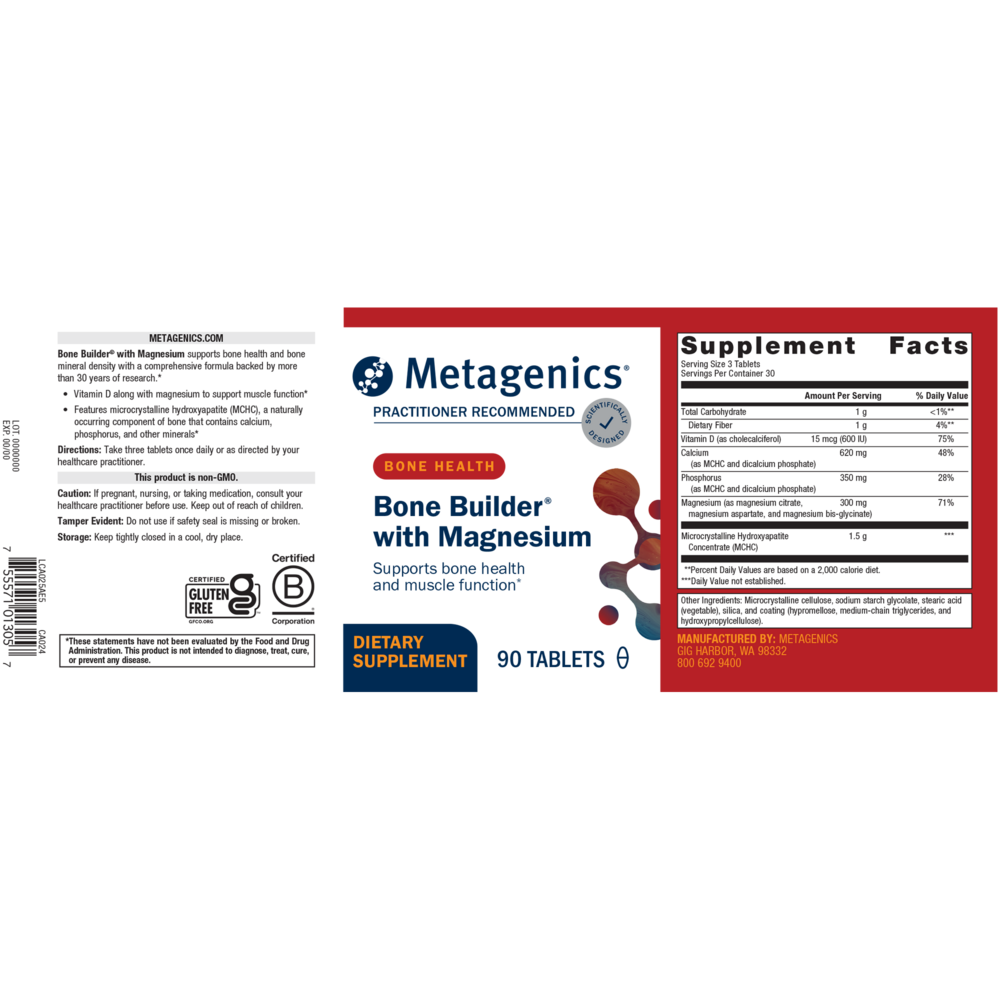 Metagenics Bone Builder with Magnesium supplement packaging on a white background
