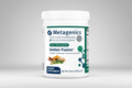 Metagenics Golden Fusion dietary supplement container on a gray background