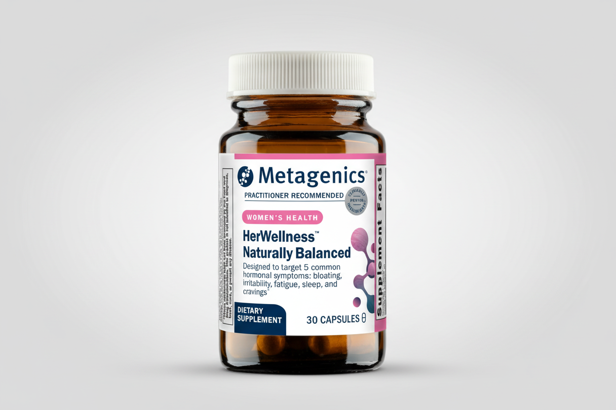Metagenics Women's Health supplement bottle on a white background