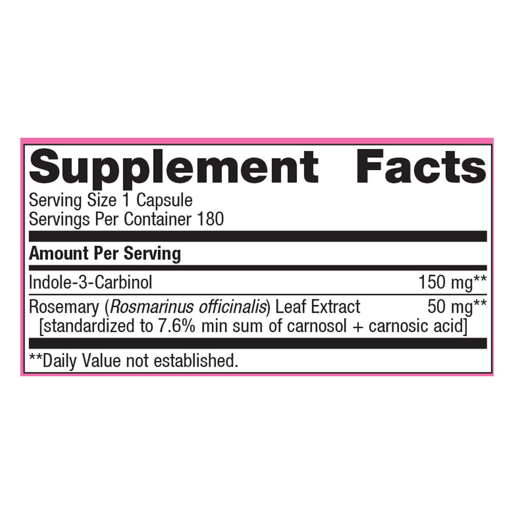 Supplement facts label with detailed ingredient information on a white background