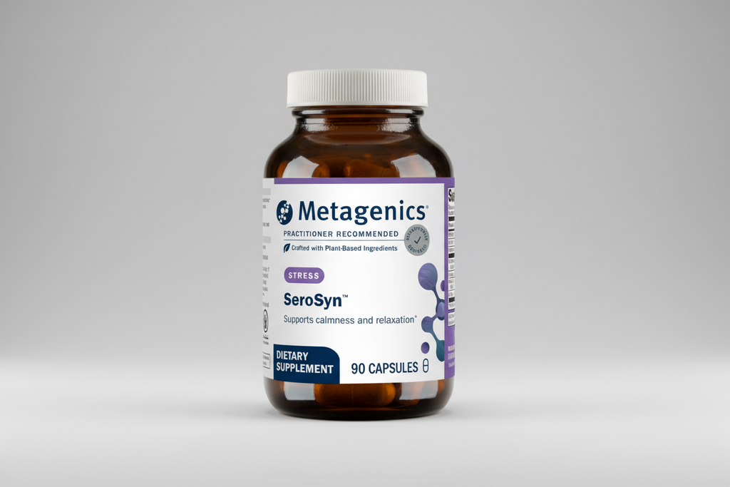 Metagenics SeroSyn dietary supplement bottle on a white background