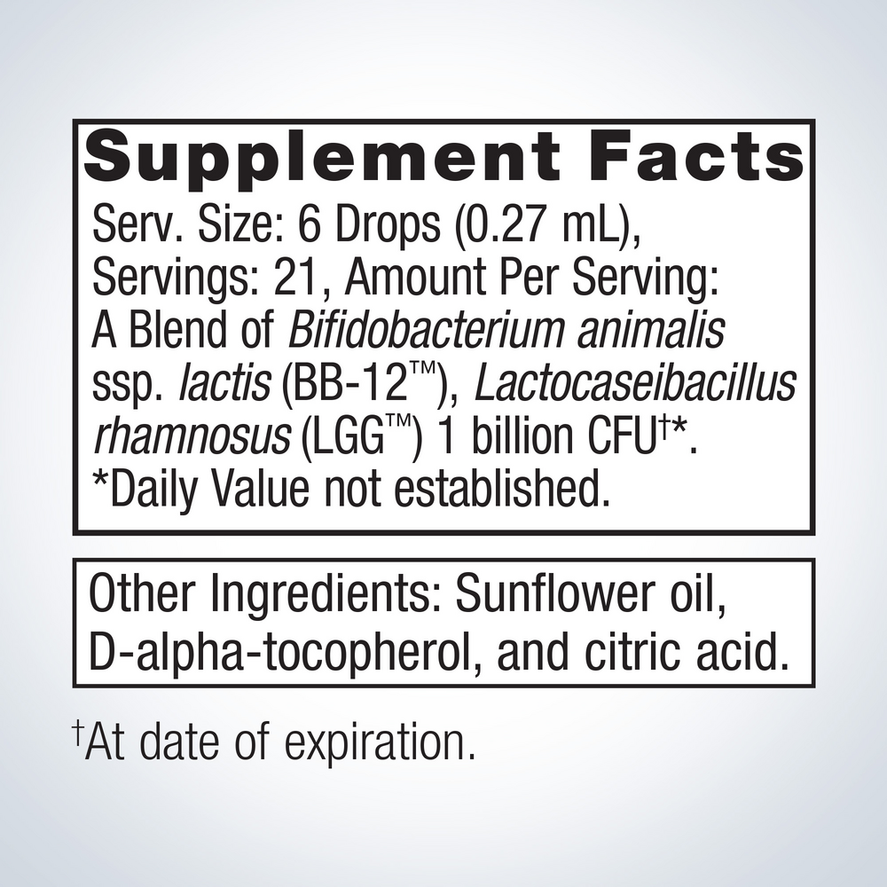 Supplement facts label with text on a white background