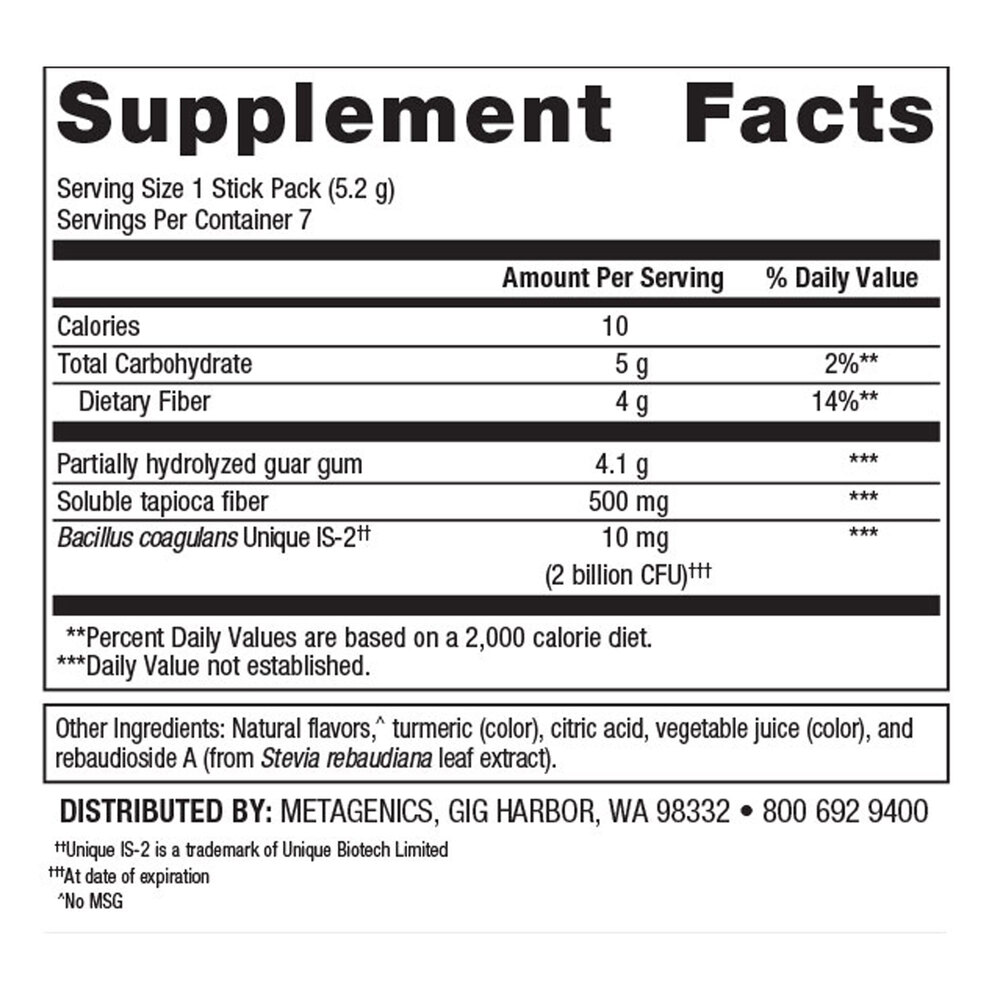Metagenics UltraFlora Fiber Orange Flavor 7 Stick 