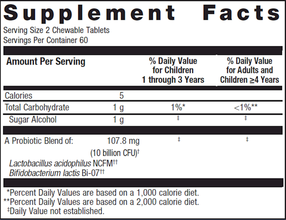 Metagenics UltraFlora Kids Probiotic 120 Tablets