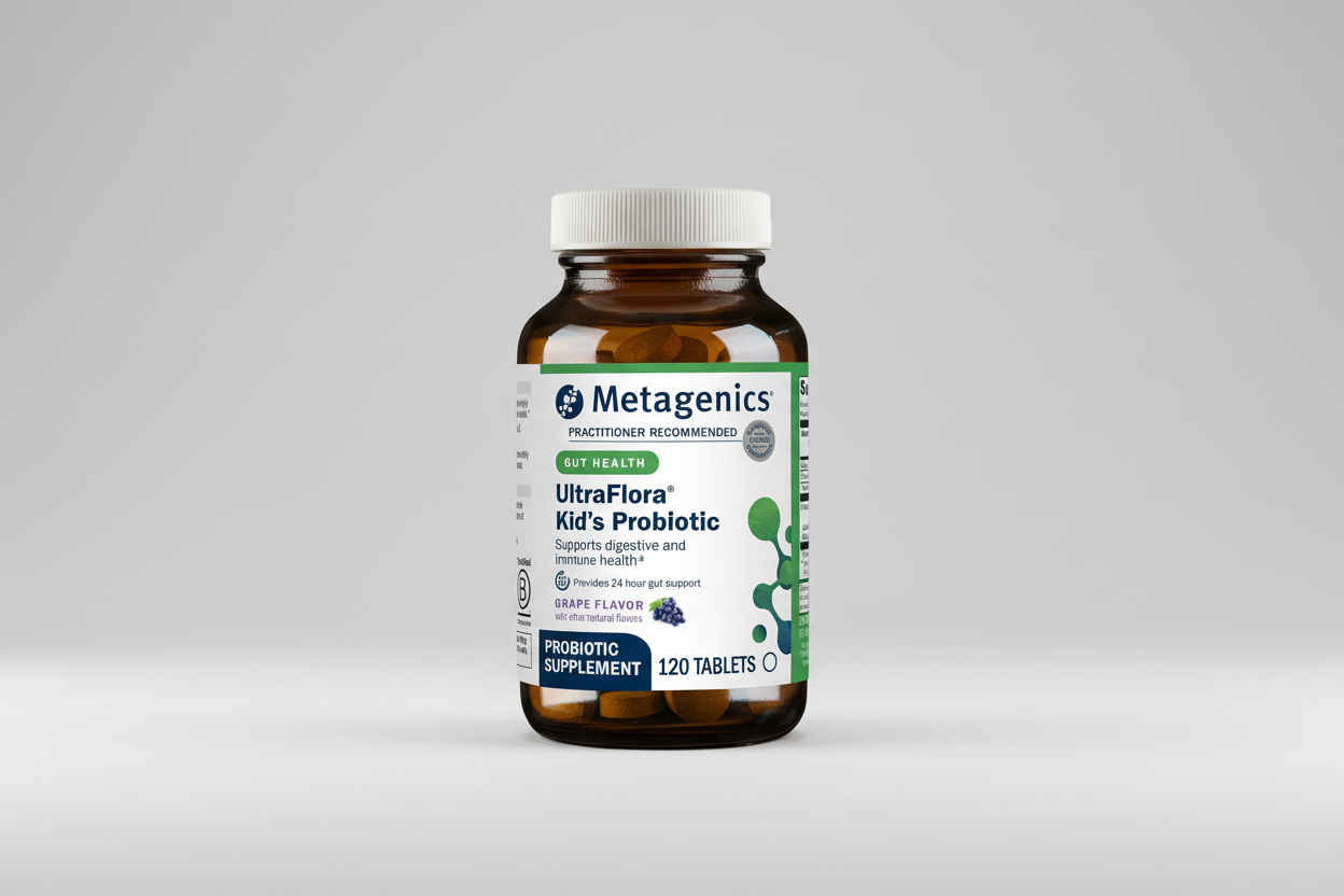 Metagenics UltraFlora Kids Probiotic Grape Flavor - 120 Chewable Tablets