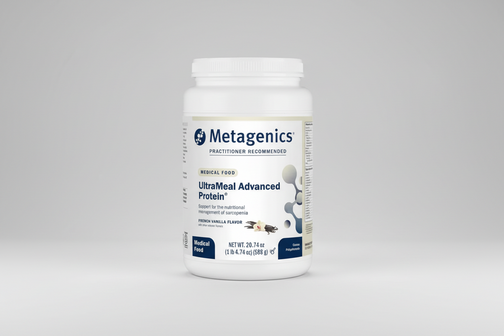 Metagenics UltraMeal Advanced Protein container on a white background
