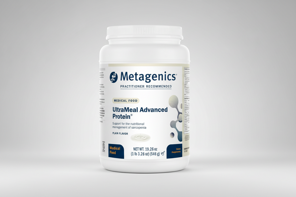 Metagenics UltraMeal Advanced Protein container on a white background