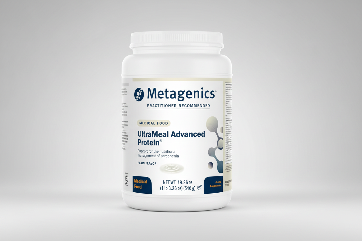 Metagenics UltraMeal Advanced Protein container on a white background