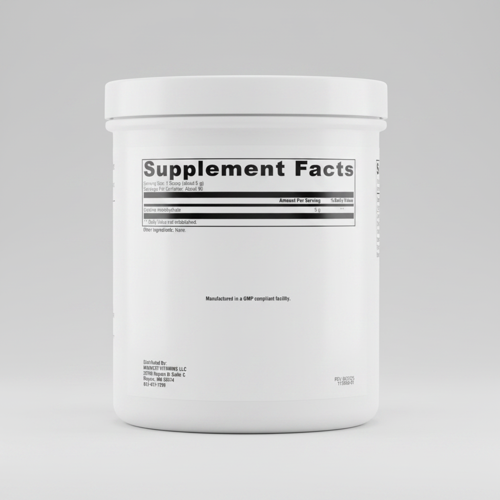 Supplement facts label with text and black lines on a white background