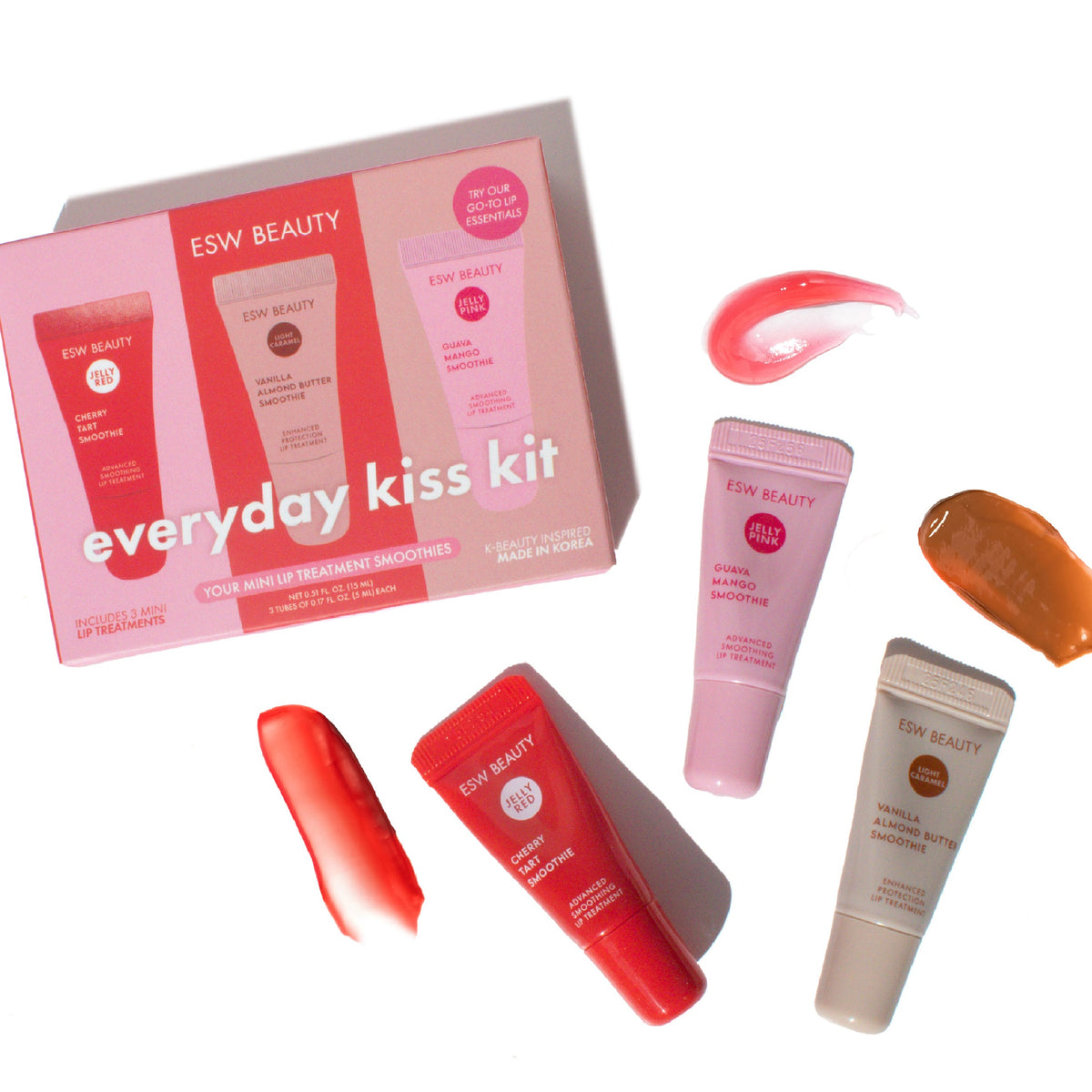 ESW Beauty Everyday Kiss Kit Mini Lip Treatment Set - 3 x 0.17 fl oz