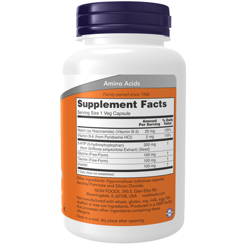 Supplement bottle with purple cap and orange label on a white background