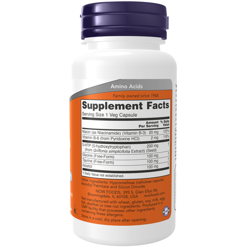 Supplement bottle with purple cap and orange label on a white background