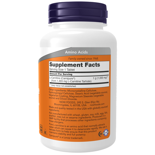 Supplement bottle with orange label on a white background